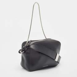 Pre Owned Emporio Armani Black Leather Camera Bag