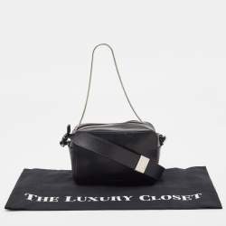 Pre Owned Emporio Armani Black Leather Camera Bag