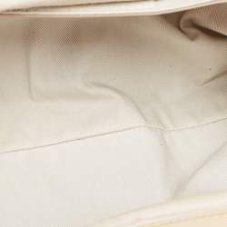 Pre Owned Emporio Armani Grey/Beige Mesh and Patent Leather Crystal Embellished Clutch