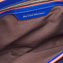 Pre Owned Emporio Armani Blue/Red Leather Flap Chain Shoulder Bag