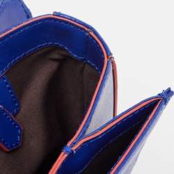 Pre Owned Emporio Armani Blue/Red Leather Flap Chain Shoulder Bag