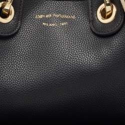 Pre Owned Emporio Armani Black Leather Small MyEA Tote