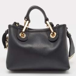 Pre Owned Emporio Armani Black Leather Small MyEA Tote