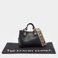 Pre Owned Emporio Armani Black Leather Small MyEA Tote