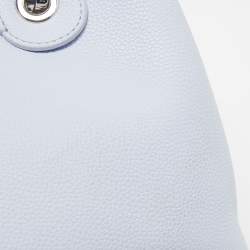 Pre Owned Emporio Armani Lavender Leather Small MyEA Shopper Tote