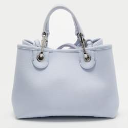 Pre Owned Emporio Armani Lavender Leather Small MyEA Shopper Tote