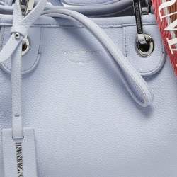 Pre Owned Emporio Armani Lavender Leather Small MyEA Shopper Tote