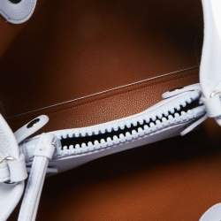 Pre Owned Emporio Armani Lavender Leather Small MyEA Shopper Tote