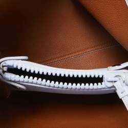 Pre Owned Emporio Armani Lavender Leather Small MyEA Shopper Tote