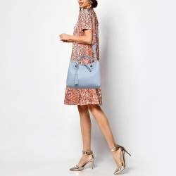 Pre Owned Emporio Armani Lavender Leather Small MyEA Shopper Tote