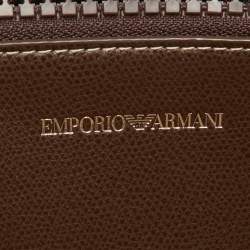 Pre Owned Emporio Armani Beige/Brown Leather Myea Tote