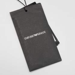 Pre Owned Emporio Armani Black/Red Leather Buckle Flap Crossbody Bag