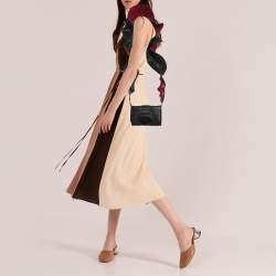 Pre Owned Emporio Armani Black/Red Leather Buckle Flap Crossbody Bag