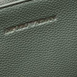 Pre Owned Emporio Armani Green Faux Leather Medium MyEA Shopper Tote