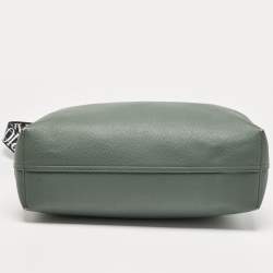 Pre Owned Emporio Armani Green Faux Leather Medium MyEA Shopper Tote