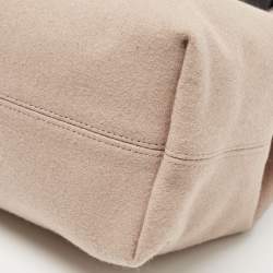 Pre Owned Emporio Armani Dark Brown/Beige Cashmere Medium MyEA Resort Shopper Tote