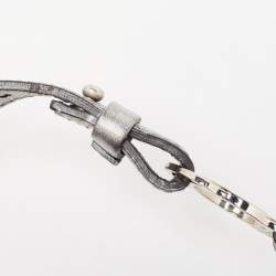 Pre Owned Emporio Armani Blue/Grey Signature Fabric and Leather Bag