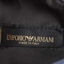 Pre Owned Emporio Armani Blue/Grey Signature Fabric and Leather Bag