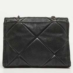 Emporio Armani Black Quilted Faux Leather Noelle Flap Shoulder Bag