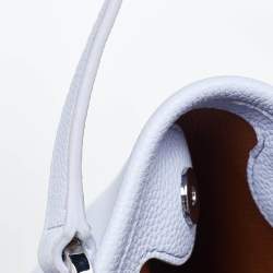 Pre Owned Emporio Armani Lavender Leather Medium MyEA Shopper Tote