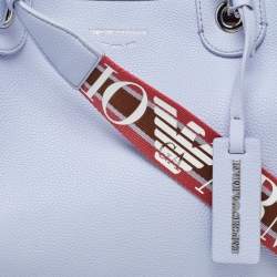 Pre Owned Emporio Armani Lavender Leather Medium MyEA Shopper Tote