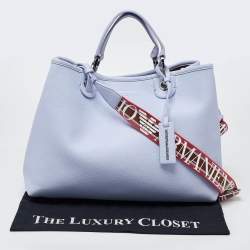 Pre Owned Emporio Armani Lavender Leather Medium MyEA Shopper Tote