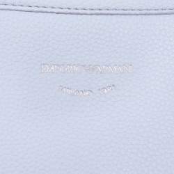 Pre Owned Emporio Armani Lavender Leather Medium MyEA Shopper Tote