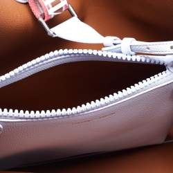 Pre Owned Emporio Armani Lavender Leather Medium MyEA Shopper Tote