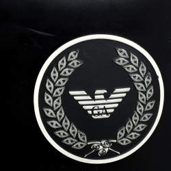 Pre Owned Emporio Armani Black Rubber Wellington Knee High Boots Size 40