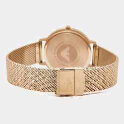 Emporio Armani Rose Gold Plated Stainless Steel Crystal AR11129 Women's Wristwatch 32 mm