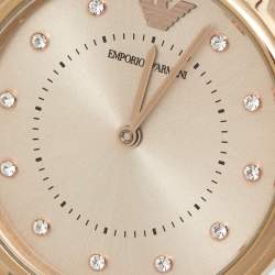 Emporio Armani Rose Gold Plated Stainless Steel Crystal AR11129 Women's Wristwatch 32 mm