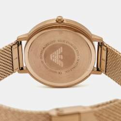 Emporio Armani Rose Gold Plated Stainless Steel Crystal AR11129 Women's Wristwatch 32 mm