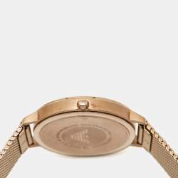 Emporio Armani Rose Gold Plated Stainless Steel Crystal AR11129 Women's Wristwatch 32 mm