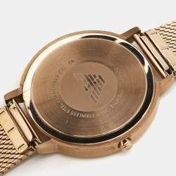 Emporio Armani Rose Gold Plated Stainless Steel Crystal AR11129 Women's Wristwatch 32 mm