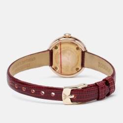 Emporio Armani Mother Of Pearl Gold Plated Stainless Steel Leather AR11417 Women's Wristwatch 26 mm