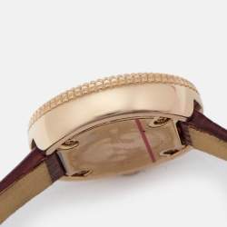 Emporio Armani Mother Of Pearl Gold Plated Stainless Steel Leather AR11417 Women's Wristwatch 26 mm
