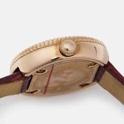 Emporio Armani Mother Of Pearl Gold Plated Stainless Steel Leather AR11417 Women's Wristwatch 26 mm