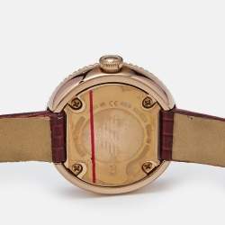 Emporio Armani Mother Of Pearl Gold Plated Stainless Steel Leather AR11417 Women's Wristwatch 26 mm