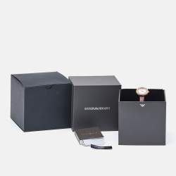 Emporio Armani Mother Of Pearl Gold Plated Stainless Steel Leather AR11417 Women's Wristwatch 26 mm