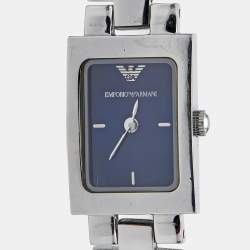 Pre Owned Emporio Armani Blue Stainless Steel AR5416 Women's Wristwatch 17.50 mm