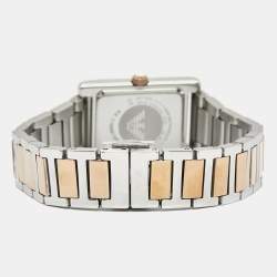 Pre Owned Emporio Armani Mother Of Pearl Crystal Two-Tone Stainless Steel AR11626 Women's Wristwatch 22.40 mm