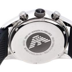 Pre Owned Emporio Armani Black Stainless Steel AR5866 Chronograph Men's Wristwatch 43 mm