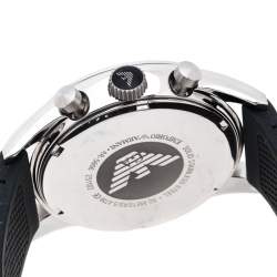 Pre Owned Emporio Armani Black Stainless Steel AR5866 Chronograph Men's Wristwatch 43 mm
