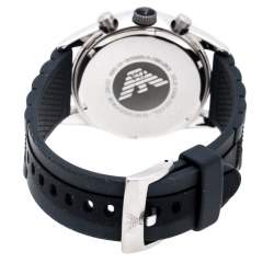 Pre Owned Emporio Armani Black Stainless Steel AR5866 Chronograph Men's Wristwatch 43 mm