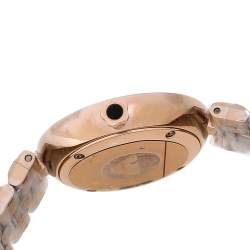 Pre Owned ساعة يد نسائية أمبوريو أرماني أريانا أيه أر11197 ستانلس ستيل لون ذهب وردي صدف سوداء 32 مم