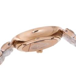 Pre Owned ساعة يد نسائية أمبوريو أرماني أريانا أيه أر11197 ستانلس ستيل لون ذهب وردي صدف سوداء 32 مم