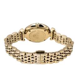 Pre Owned Emporio Armani Silver Yellow Gold Tone Stainless Steel Classic AR1877 Women's Wristwatch 32 mm