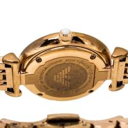 Pre Owned Emporio Armani Mother Of Pearl Rose Gold Tone Stainless Steel Classic AR1909 Women's Wristwatch 32 mm