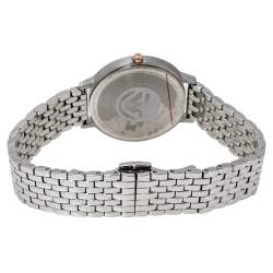 Emporio Armani White Stainless Steel Two-Hand AR80023 Wristwatch 32 mm Set With Earrings And Bracelet