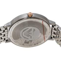 Emporio Armani White Stainless Steel Two-Hand AR80023 Wristwatch 32 mm Set With Earrings And Bracelet